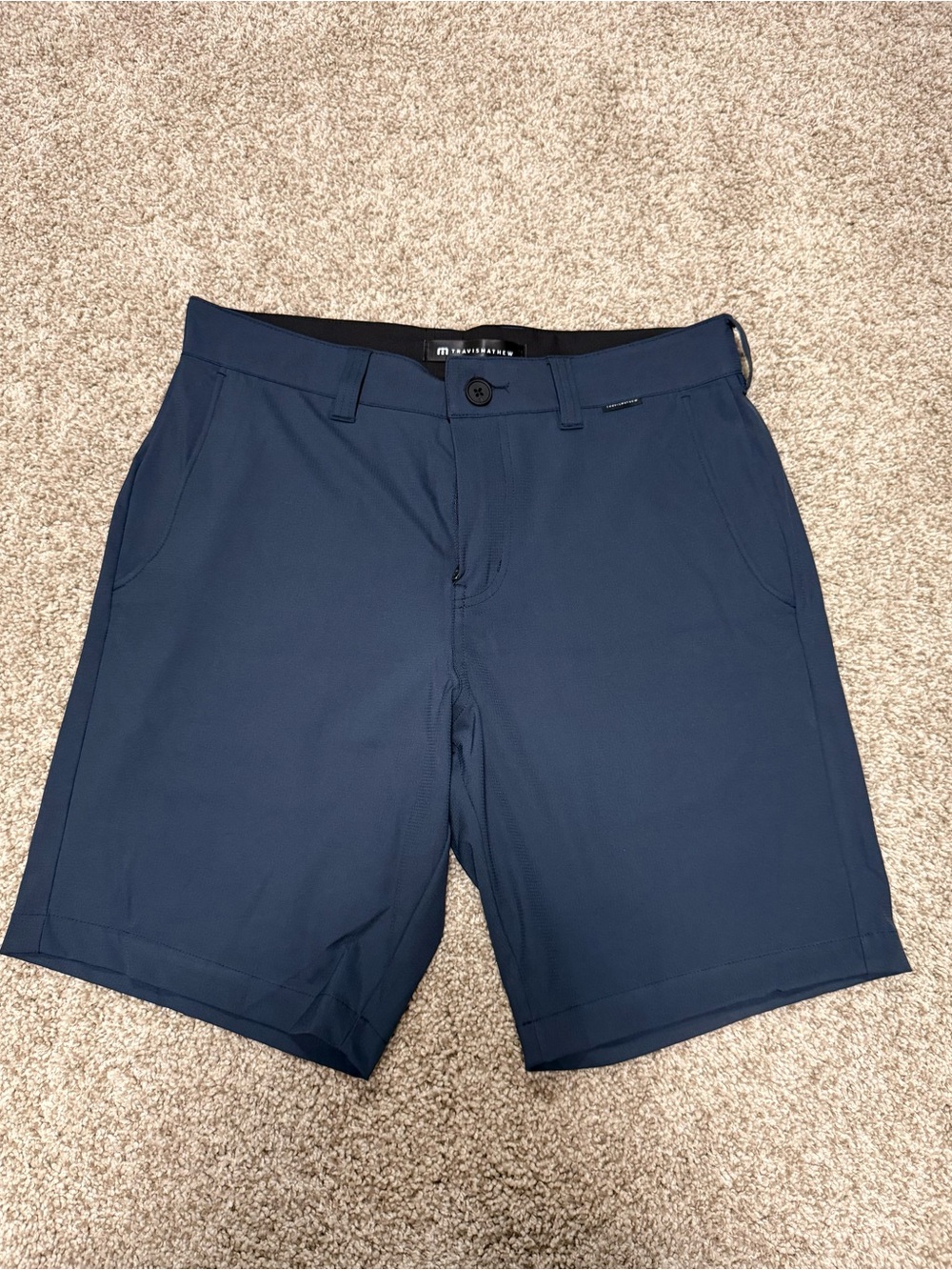Travis Mathew Men's Flat Front Navy Performance Shorts
